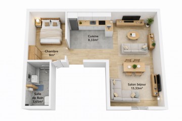 Appart centre ville Avignon T2 1er étage